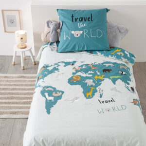CARTE DU MONDE housse de couette 140x200