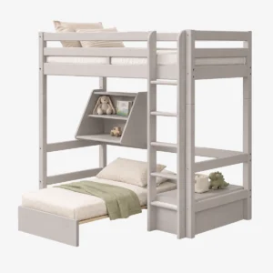 FLEXA Lit 90x200 canapé - bureau - échelle droite et barrière