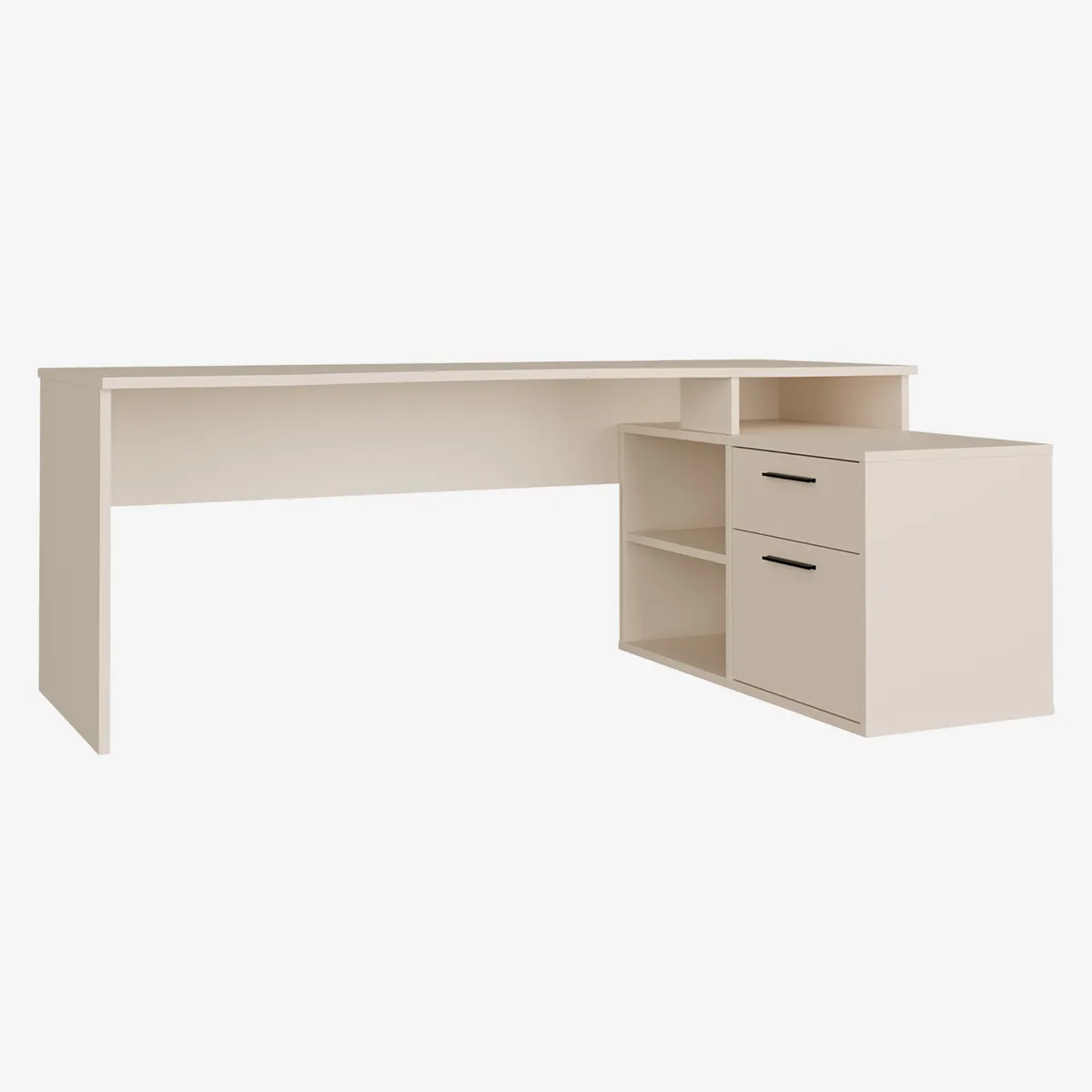 Bureau d'angle GAMER de 200 cm avec niches, tiroir et compartiment fermé