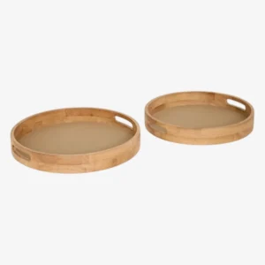 BONNIE Lot de 2 plateaux en bois